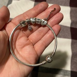 Pandora bangle/ bracelet with charms